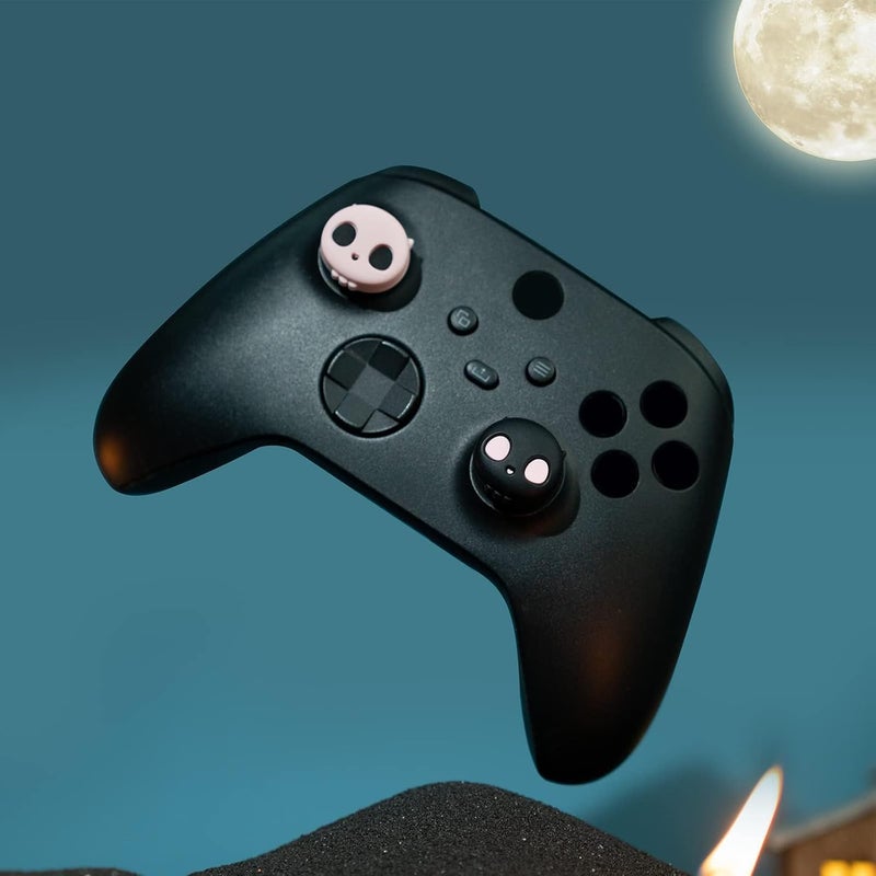 GEEKSHARE Cute Xbox One Controller Thumb Grips, Soft Silicone Thumbsticks Cover Caps Set Compatible with Xbox One Controller, 2 Pair / 4 Pcs - Pink Skull - Image 5